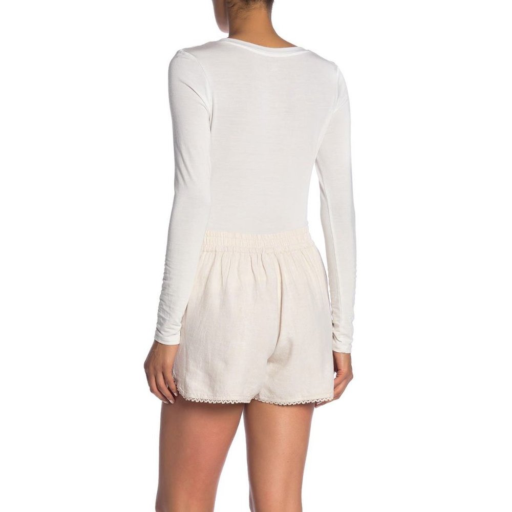 CALSON  Linen Blend Drawstring Shorts, Size Large  - Flaxseed sand - Picture 9 of 10